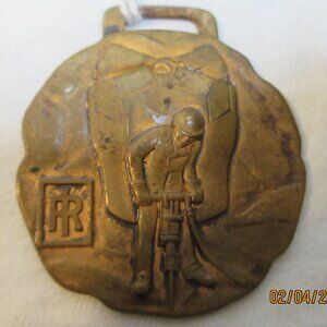 ANTIQUE CARSET JACKBITS INGERSOL RAND KEY CHAIN FOB~NYC DRILLING, COLLECTIBLE